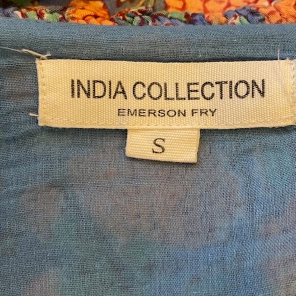 Emerson Fry India Collection Frances Block Print Maxi Dress Floral Small - Picture 8 of 12